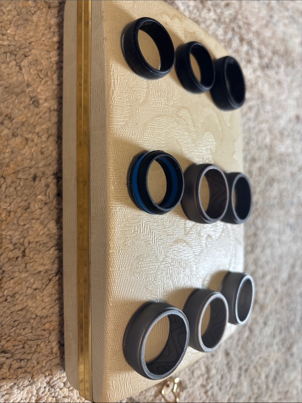 9ct Set of Black and Blue Silicone Rings